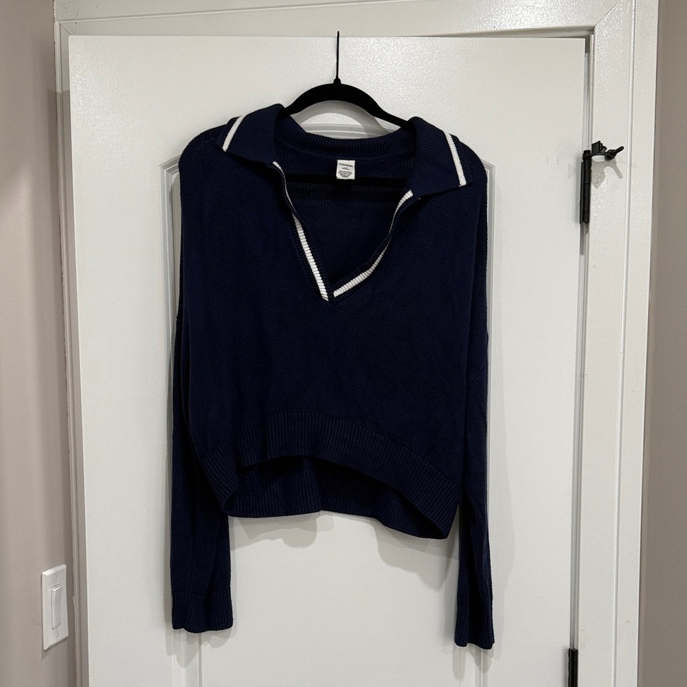 PINK Victoria's Secret Navy Sweater with White Accents
